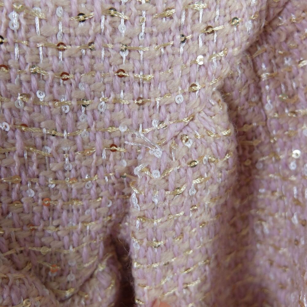 AQUA x Wicked Bloomingdale's Exclusive Pink Sequin Tweed Dress Size M NWT - Picture 8 of 13